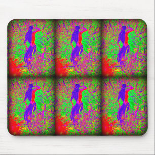 Groovy Retro lila Hippie-Meerjungfrau Mousepad