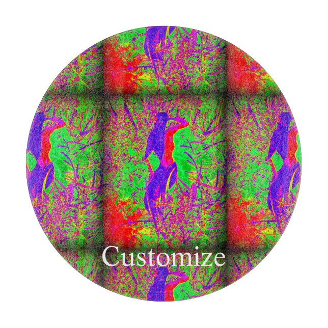 Groovy Retro lila Hippie-Meerjungfrau  Schneidebrett (Vorderseite)