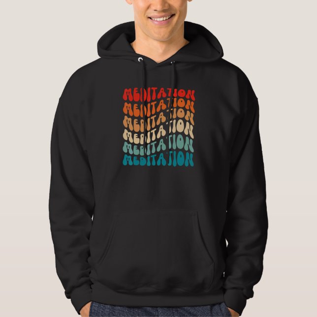 Groovy Retro Meditation Retro 70s Hippie Boho Hipp Hoodie (Vorderseite)
