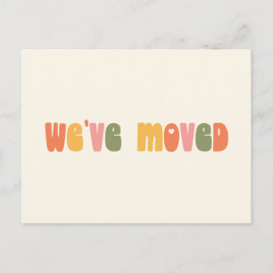 Groovy Retro Minimalistisch Moved New Zuhause Addr Postkarte