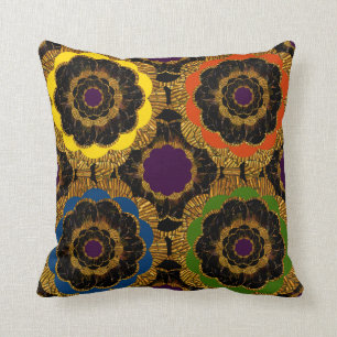 Groovy retro Mod-Blume Hippykissen Kissen