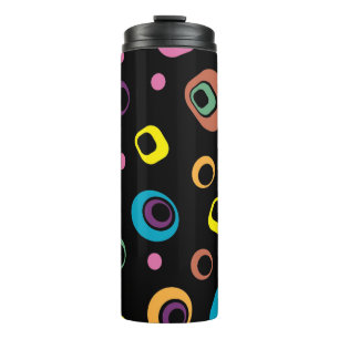 Groovy Retro Mod farbenfrohes geometrisches Thermo Thermosbecher