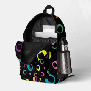 Groovy Retro Mod geometrisches farbenfrohes Ästhet Bedruckter Rucksack