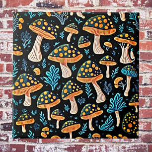 Groovy Retro Mushroom Keramik Tile Fliese
