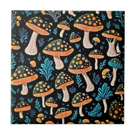 Groovy Retro Mushroom Keramik Tile Fliese