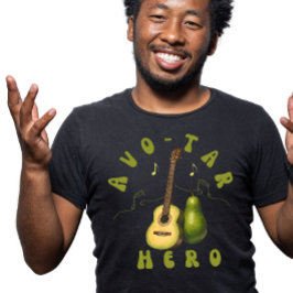 Groovy Retro Music Lover Avocado Frucht AI Art T-Shirt