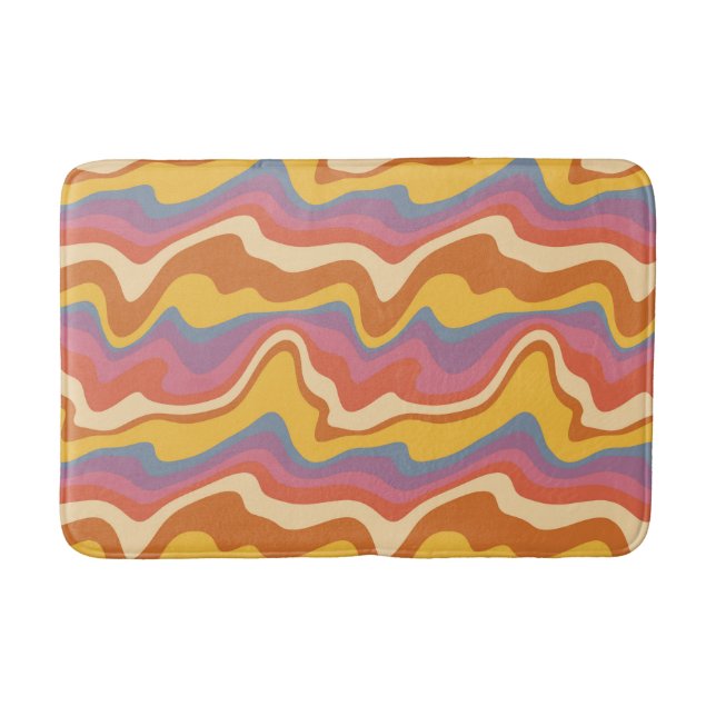 Groovy Retro Muster Badematte (Vorderseite)