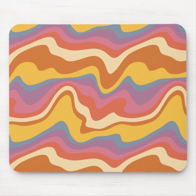 Groovy Retro Muster Mousepad (Vorne)