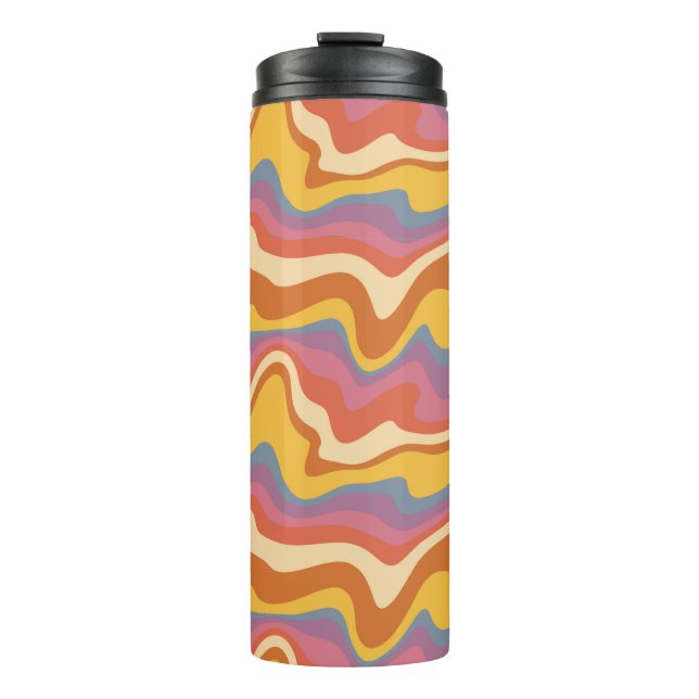 Groovy Retro Muster Thermosbecher (Vorderseite)