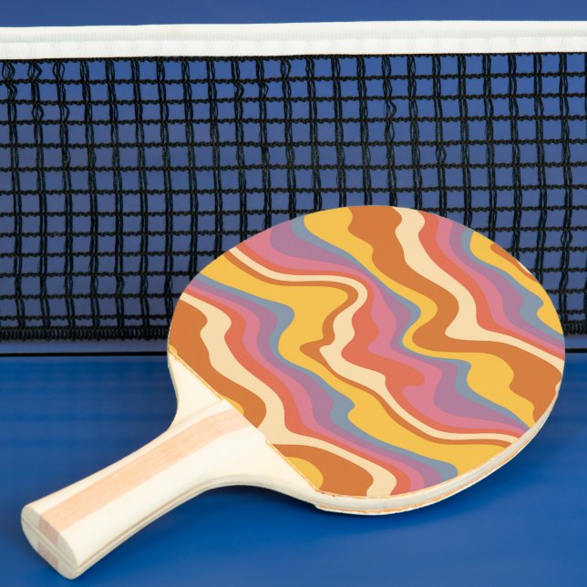 Groovy Retro Muster Tischtennis Schläger (InSitu)