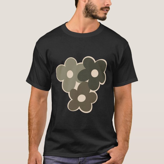 Groovy Retro Nature Blume Sticker T-Shirt (Vorderseite)