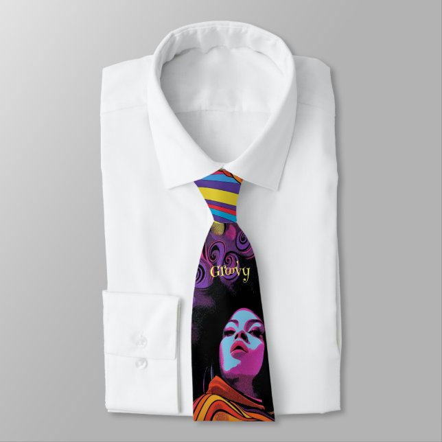Groovy Retro Necktie Krawatte (Gebunden)