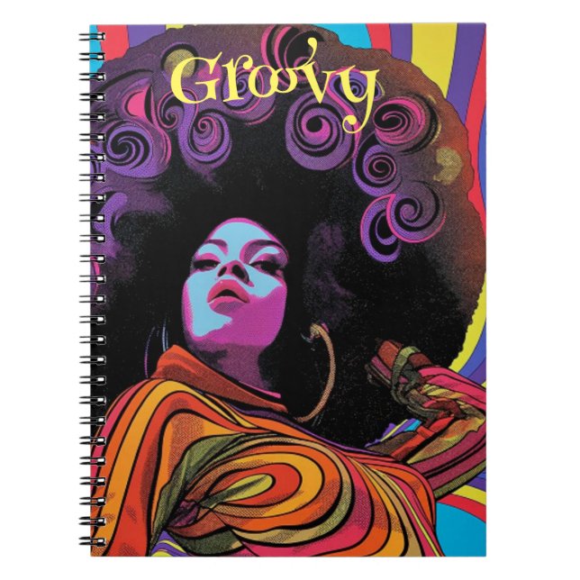 Groovy Retro-Notebook Notizblock (Vorderseite)