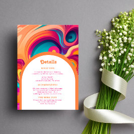 Groovy Retro Orange abstrakte funky Details Begleitkarte