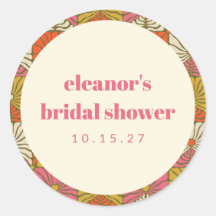 Groovy Retro Orange Botanisches Brautparty kundens