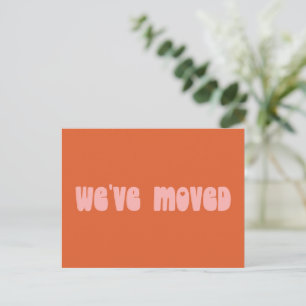 Groovy Retro Orange Einfach Neue Heimatadresse Postkarte