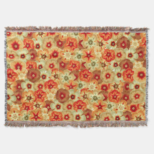 Groovy Retro Orange Hippie Blume Muster Decke