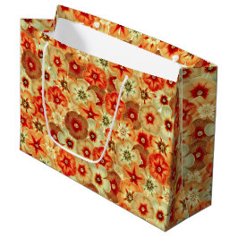 Groovy Retro Orange Hippie Blume Muster Große Geschenktüte