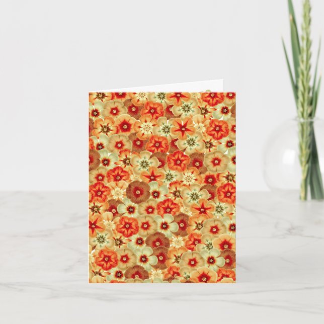 Groovy Retro Orange Hippie Blume Muster Karte (Vorderseite)