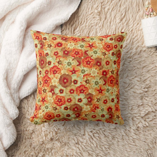 Groovy Retro Orange Hippie Blume Muster Kissen (Decke)