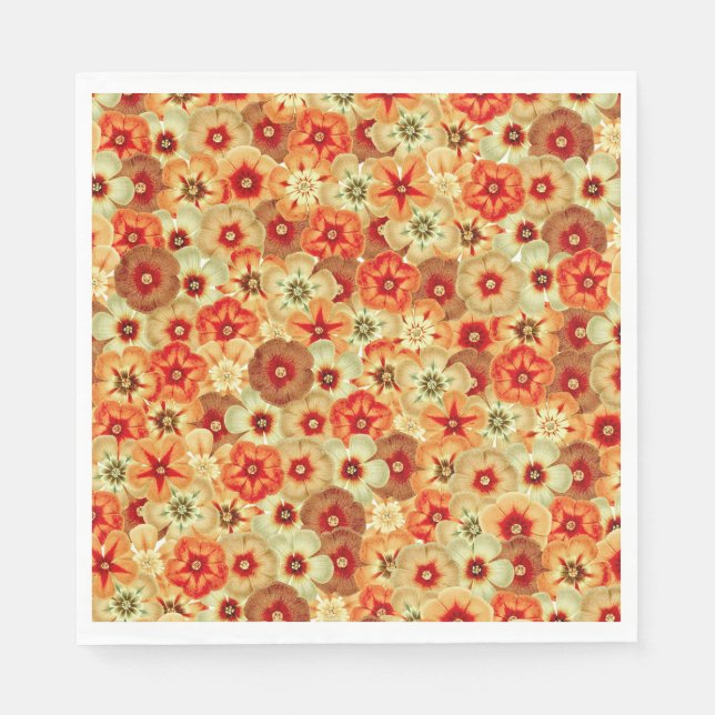 Groovy Retro Orange Hippie Blume Muster Serviette (Vorderseite)