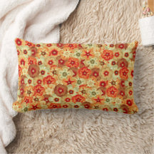 Groovy Retro Orange Hippie Flowers Pattern