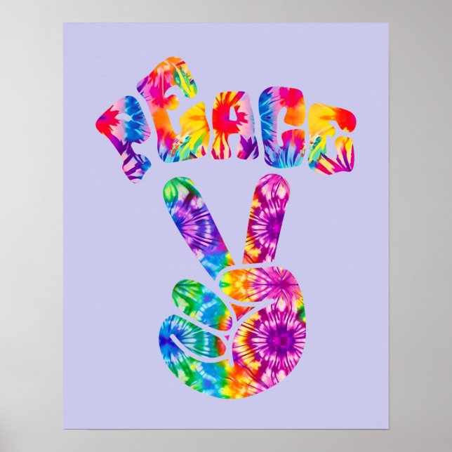 Groovy Retro Peace Sign Poster (Vorne)