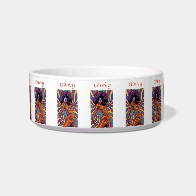 Groovy Retro Pet Bowl Napf (Vorderseite)