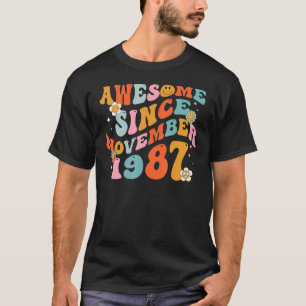 Groovy Retro Phantastisch seit 1987 35 Jahre alt 3 T-Shirt