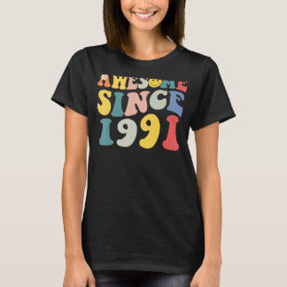 Groovy Retro Phantastisch seit 1991 31 Jahre alt 3 T-Shirt
