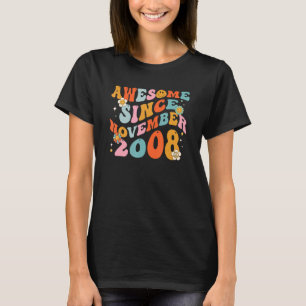 Groovy Retro Phantastisch seit 2008 14 Jahre T-Shirt