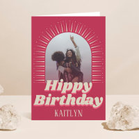 Groovy Retro Photo Hippy Birthday