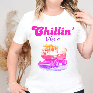 Groovy Retro Pink Chillen wie ein Eisaufbereitungs T-Shirt