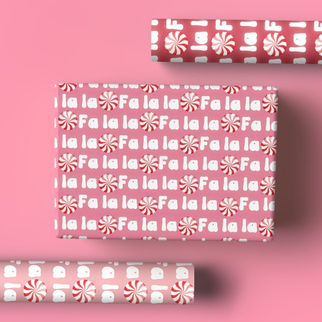 Groovy Retro Pink Fa La Christmas Geschenkpapier Set (Von Creator hochgeladen)