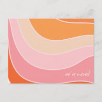 Groovy Retro Pink Orange Moved New Zuhause Address