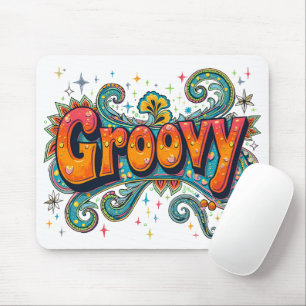 Groovy Retro Psychedelic 70er Funky Hippie Art Mousepad