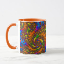 Groovy Retro Psychedelic Spiral Fraktal Art Tasse