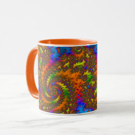 Groovy Retro Psychedelic Spiral Fraktal Art Tasse