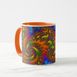 Groovy Retro Psychedelic Spiral Fraktal Art Tasse