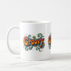 Groovy Retro Psychedelische 70er Funky Hippie Kuns Kaffeetasse