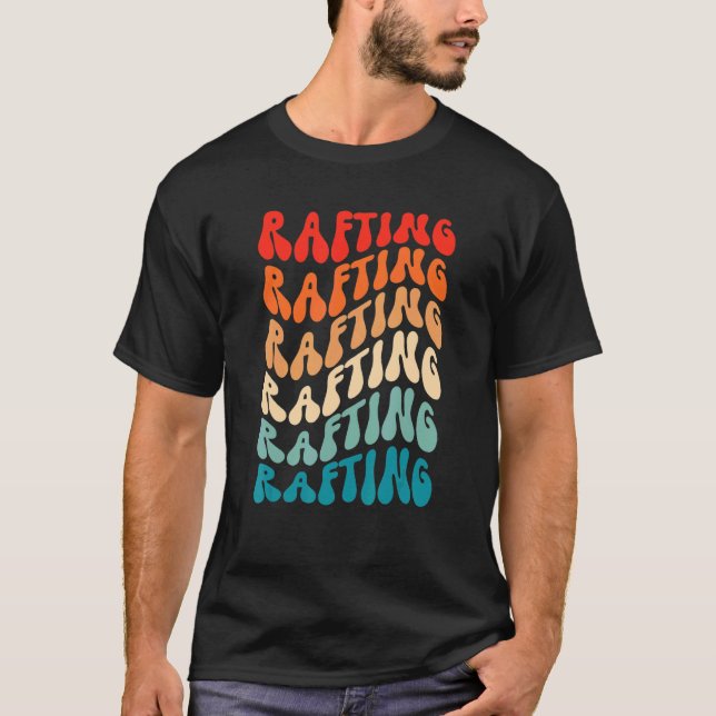 Groovy Retro Rafting Kayak Retro 70s Hippie Boho V T-Shirt (Vorderseite)
