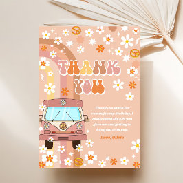 Groovy Retro Rainbow Birthday Dankeskarte