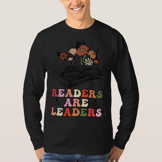 Groovy Retro Readers Are Leaders  Book T-Shirt (Vorderseite)