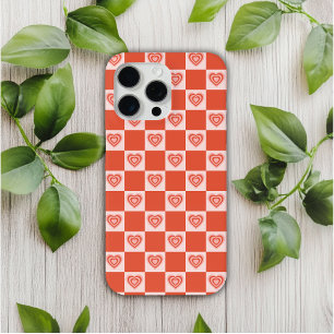 Groovy Retro Romantische Liebe Herz Rotes Schachbr Case-Mate iPhone Hülle