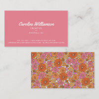Groovy Retro Rosa Orange Botanische Blume Trendy