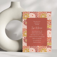 Groovy Retro Rosa Rost Niedliches Brautparty