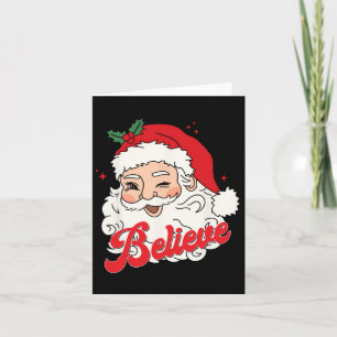 Groovy Retro Santa Claus glauben Weihnachtsfrauen Karte