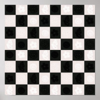 Groovy Retro Schachbrett Pattern
