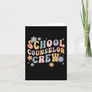 Groovy Retro School Counselor Crew Lehrer zurück Karte