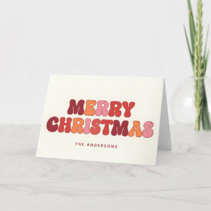 Groovy Retro Schrift Merry Christmas Feiertagskarte